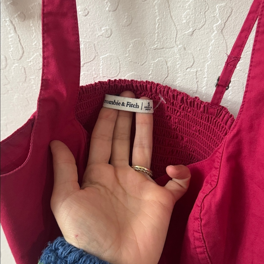 Abercrombie & Fitch Pink Crop Corset Bustier Style Tank Top Small - Picture 3 of 4